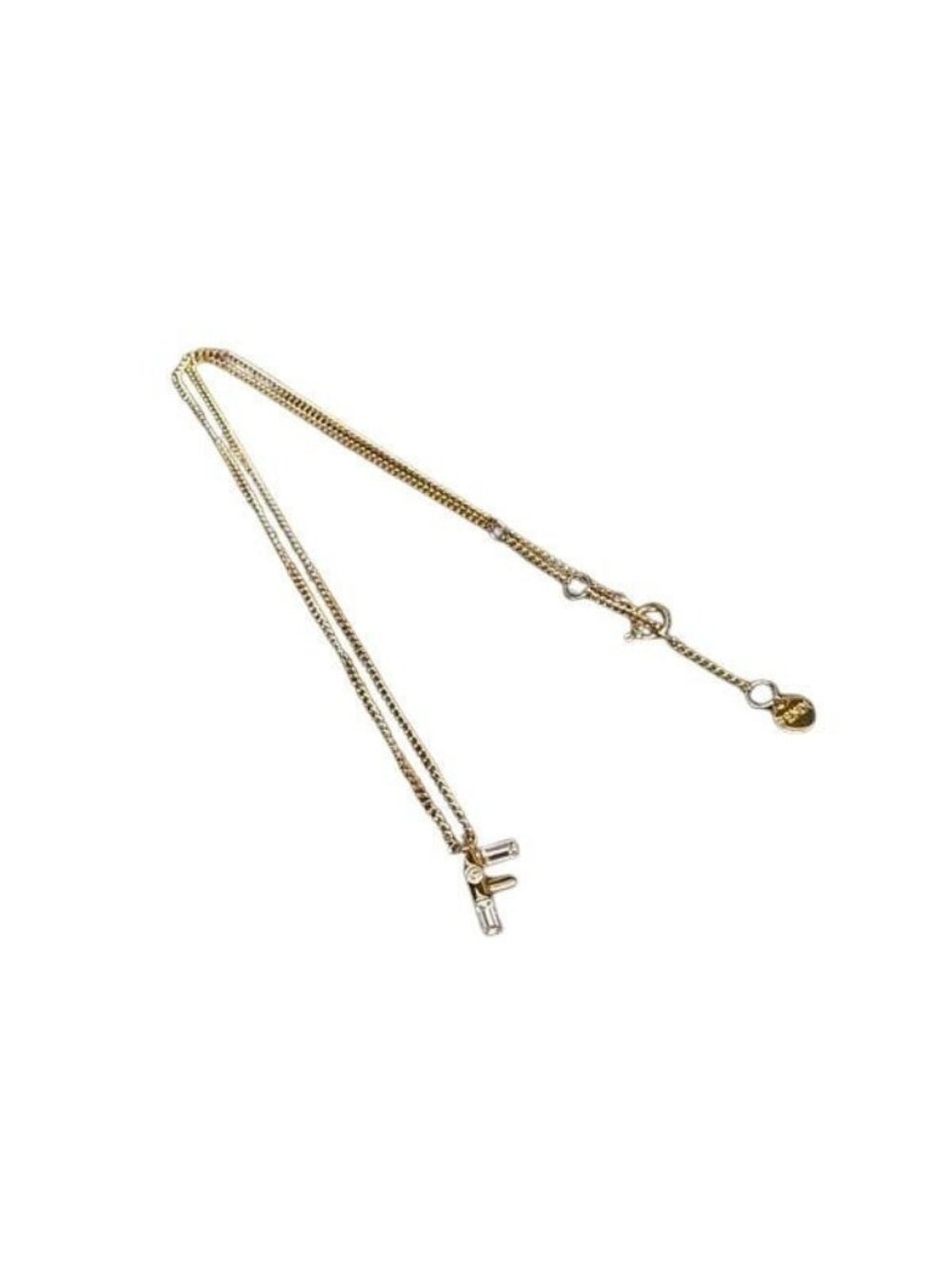 Fendi Necklace Fendi First Gold Metal Rhinestone Pendant